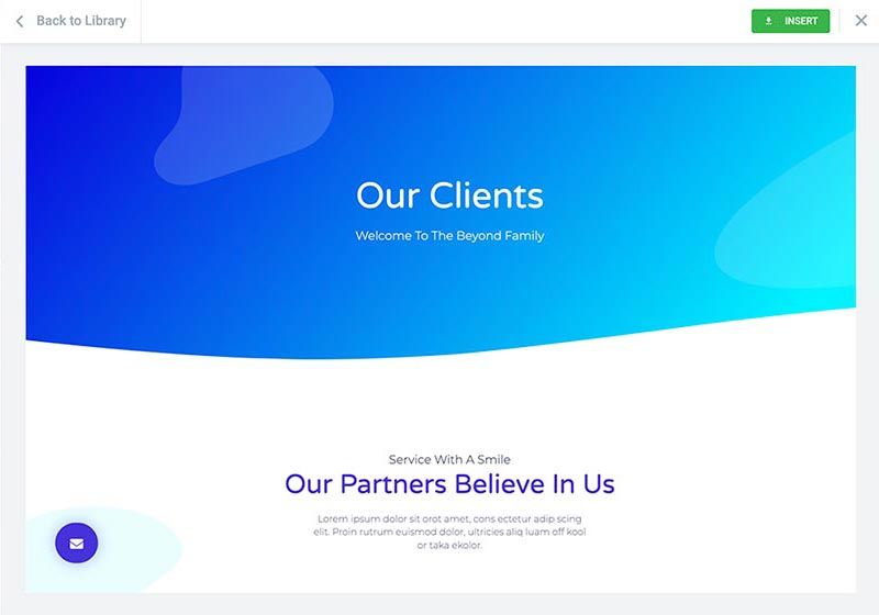 Elementor's page template